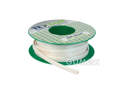 Mikroporézna teflónová páska samolepiaca na utesnenie prírub VAL-FLON, hrúbka 1,5mm, šírka 3mm, pre vodu, palivá, chemická médiá, PTFE, -200°C/+280°C, biela